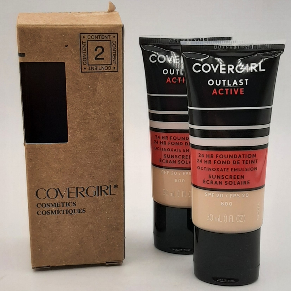 COVERGIRL Outlast Active 24Hr Foundation 30ml/1oz - 2 foundations included NEW!!